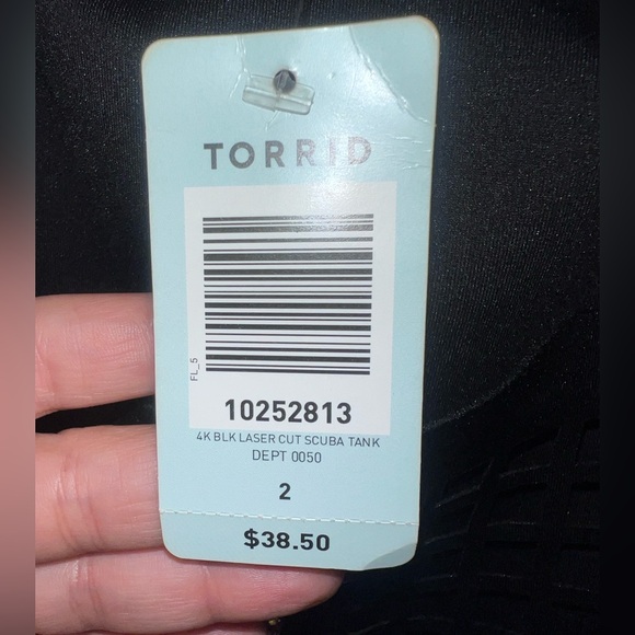 NWT Torrid Laser Cut Black Scuba Tank Size 2 - Picture 5 of 6